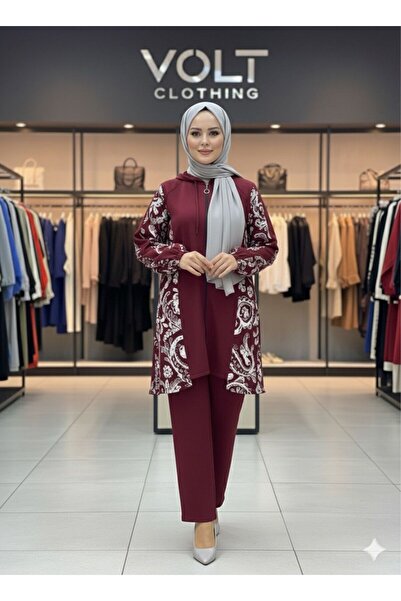 VOLT CLOTHİNG Front Detail Patterned Double Suit