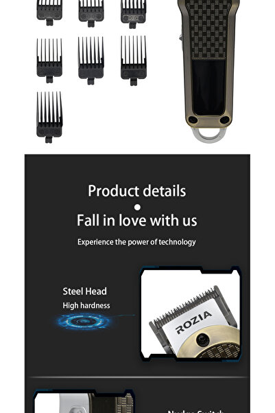 ROZIA ماكينة حلاقة الشعر للرجال من ROZIA،احترافية لاسلكية مع شحن سريع، شاشة L...