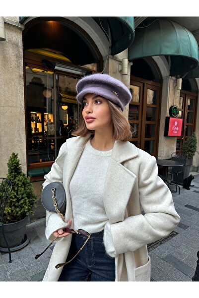 LAGRANZE Kadın Angora Baretta Şapka