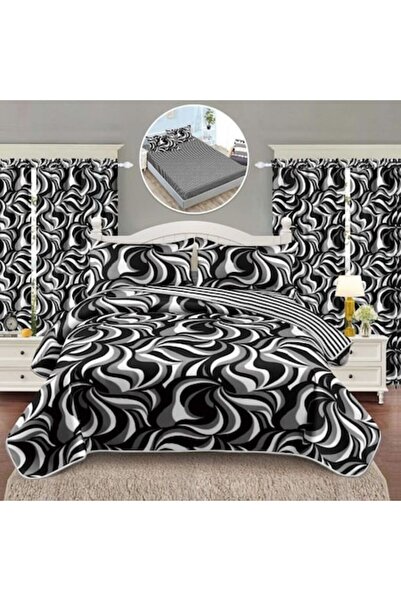 Casa de Vis Set lenjerie de pat pentru 1 persoană, cearșaf cu elastic 140x200...