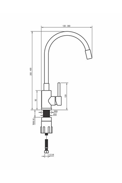 SanDonna Baterie de bucatarie LOLA bej flexibila