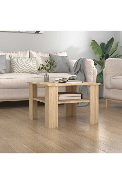 vidaxl Coffee Table Sonoma Oak 60x60x42 cm Engineered Wood