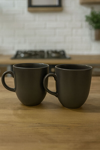 SİHİRLİ AYAKLAR 2-Piece Gray Ceramic Mug Coffee Cup Tea Cup Gift Mug 350 ml