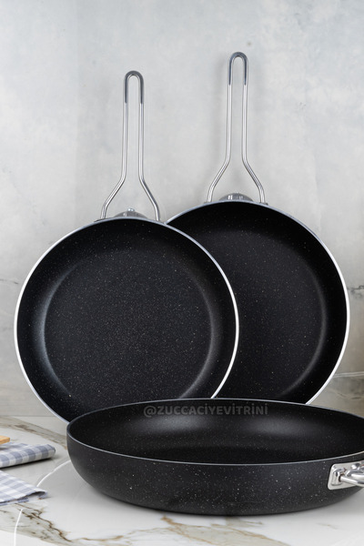 MEŞELER Granite Pan 18 cm Black (Fireproof Non-Stick Granite) 1 Pc