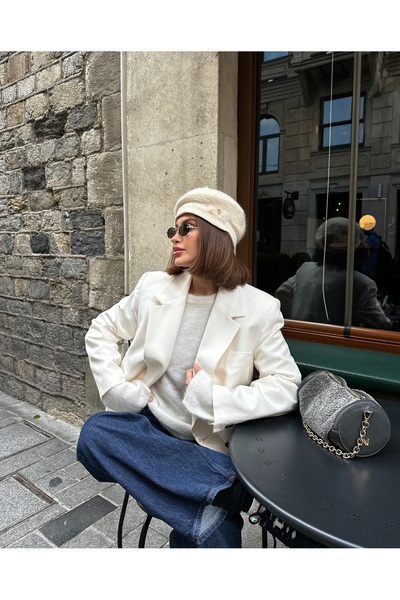 LAGRANZE Angora Kadın Taşlı Ressam Bere