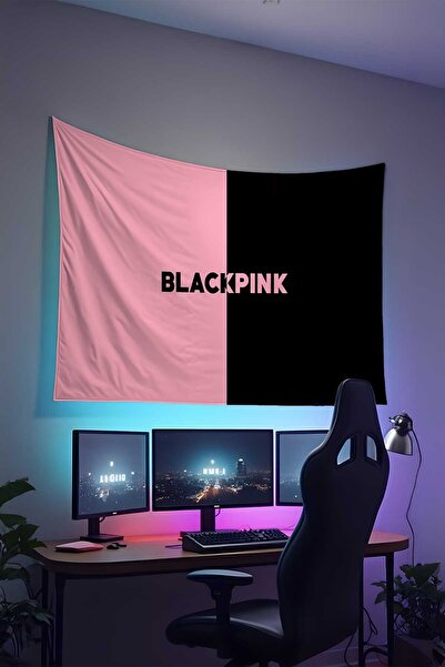 RUGRUMBA Черно-розово покритие за стена – с музикална тематика, висококачеств...