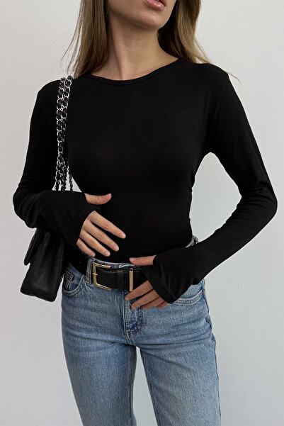 Sun Victoria Women's Finger Detailed Finger-Looped Blouse