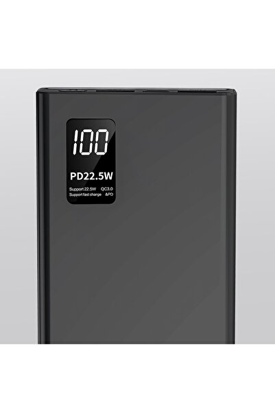 dalip Ultra-Thin Powerbank 20000 mAh, Digital Screen, Type-C + 2x USB, 22.5W, Black