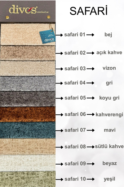 Dives Tekstil Safari Serisi Premium 1. Kalite Su Geçirmez Döşemelik Kumaş