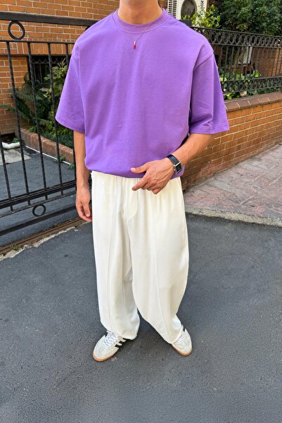 Flaw Wear Basic Purple Oversize T-Shirt