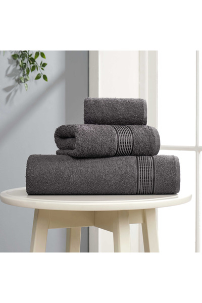 FUNNDY Set of 3 Ezgi - Anthracite Towel Set