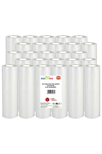 Urgent Horeca Set 26 role pungi vidat gofrate, dimensiuni 200x3000 mm, grosime 85 microni, preparare Sous Vide