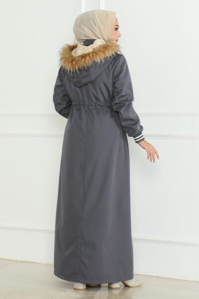 Missvalle Beli Laced Ribbed Coat Gray 19215