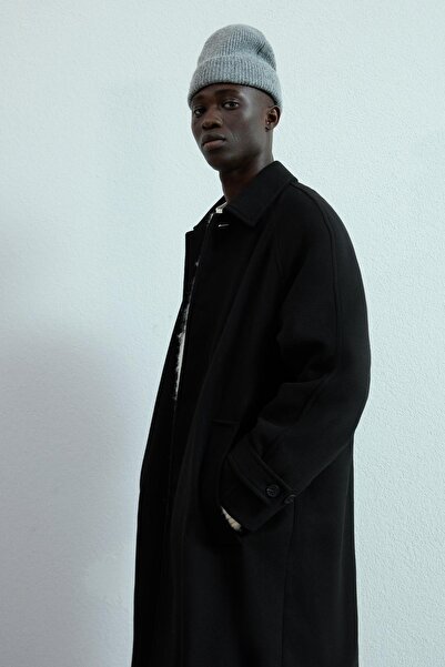 Bershka Uzun kaşe kaban