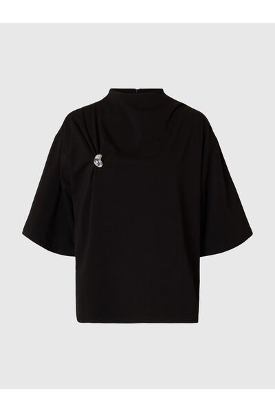 SELECTED Bluse mit 3/4 Ärmeln High Neck