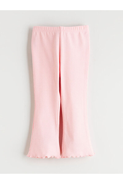 LC Waikiki Pink Corded Fabric Flared Leg Baby Girl Leggings