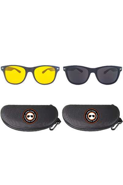 Supersofer Complete package SUPERSOFER® Wayfarer polarized driving glasses DAY+NIGHT and 2 cases included