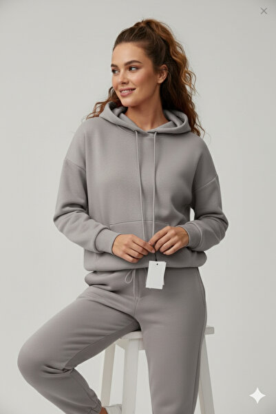 dwnwear Прямий 3-нитковий бавовняний тканинний зимовий унісекс оверсайз жіночий чоловічий довгий рукав верх-низ спортивний костюм