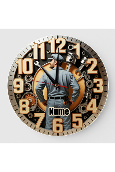 No Label 3D Auto Mechanic Clock