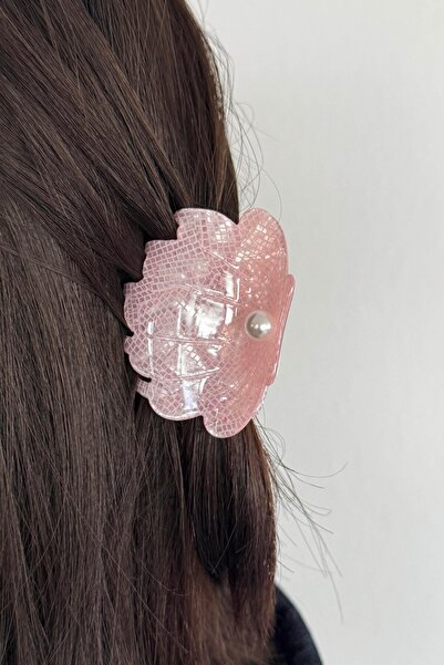 TAKIŞTIR Pink Color Sea Shell Figured Bone Mini Clasp Buckle