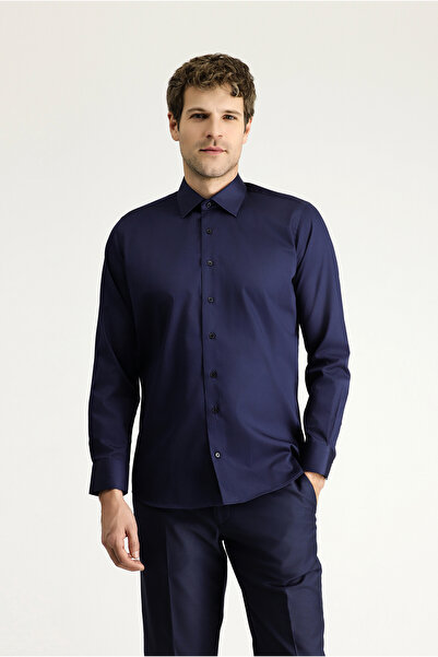 Kiğılı Long Sleeve Slim Fit Slim Fit Classic Cotton Shirt