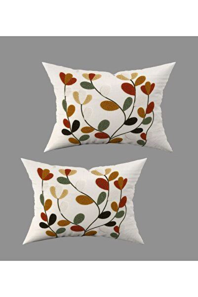 Şah Dekor Σετ μαξιλαροθήκης με μοτίβο Punch Embroidery Digital με τύπωμα Colo...