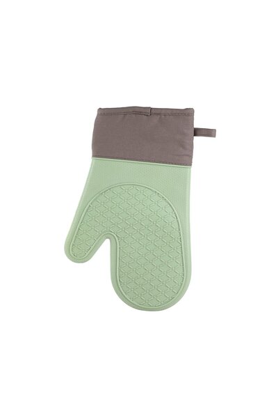 MG قفاز فرن سيليكون أخضر وبني (29 سم × 18 سم)