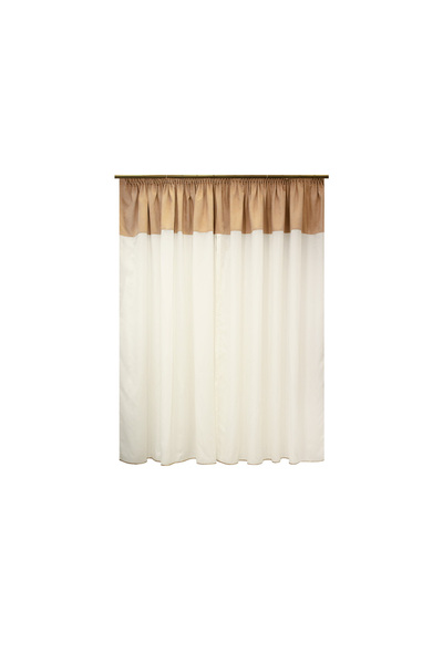 Velaria Ivory voile curtain with beige stripe, 330x190 cm -