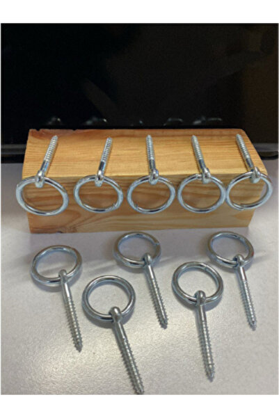 Ersa Halkalı Vida No:6 – 10’lu Set (Metal Kapalı Piton / Askı Halkası)