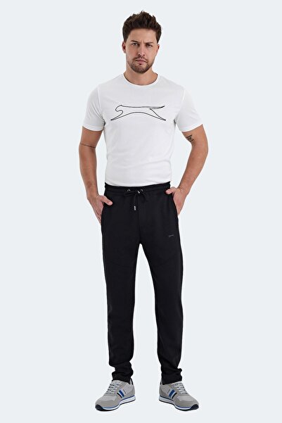 Slazenger Casual Black Pocket Sweatpants Men's Comfortable Sweatpants