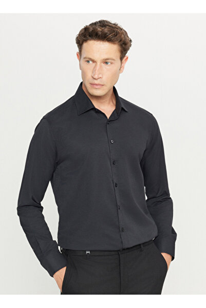 ALTINYILDIZ CLASSICS Slim Fit Klasik Yaka Siyah Erkek Gömlek ACE020261535_SYH