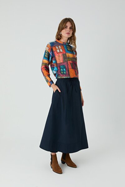 inspiration Dark Blue Ribbed Skirt