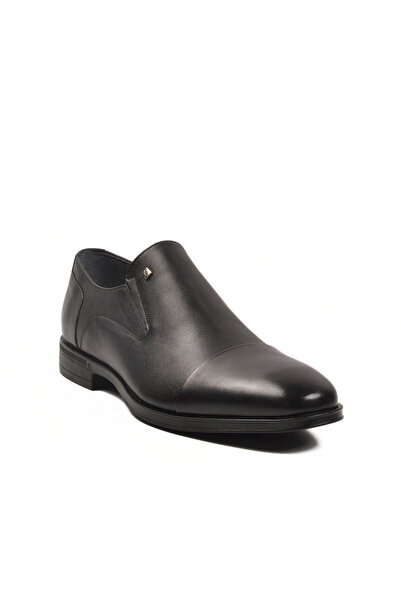 Fosco Black Genuine Leather Large Size Men's Classic Shoes 4555-2 m