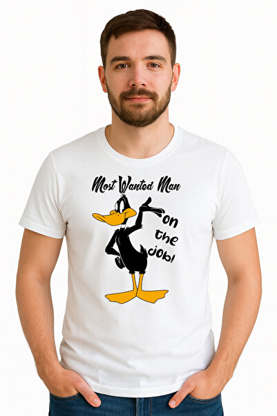 OEM Tricou barbat Daffy Duck-Most wanted men on the job!, 100% bumbac