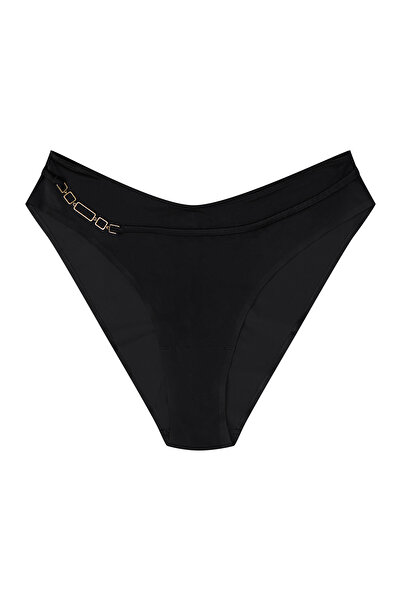 ESOTIQ Women's Classic Briefs Panties with Decorative Front Chain Smooth Polyamide Cotton Gusset | Olla