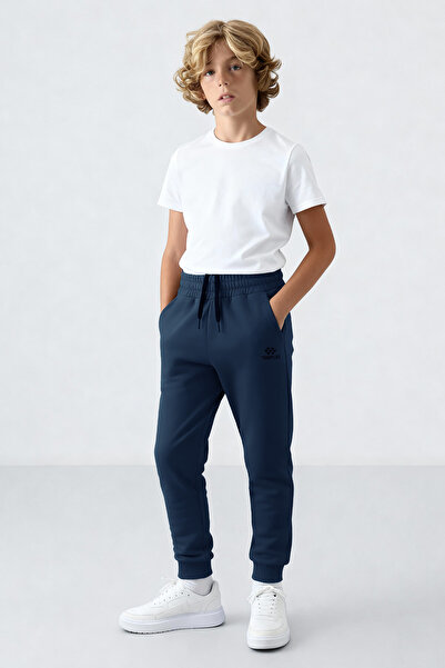 TOMMY LIFE İndigo Standart Fit Manşetli İnce Erkek Çocuk Eşofman Alt - 11205