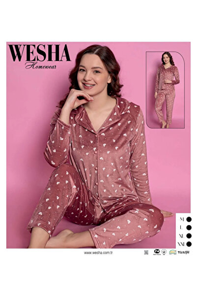 WESHA Women's Buttoned Pajamas Set