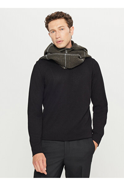 ALTINYILDIZ CLASSICS Crew Neck Standard Black Men's Sweater Ace049261318_Syh