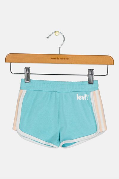 Levi's Toddlers Girl Brand Logo Basic Shorts, Turquoise
