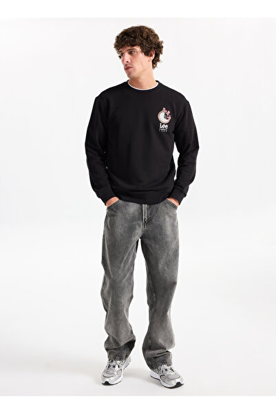 Lee Μαύρο ανδρικό φούτερ με λαιμόκοψη L2520363001 Μαύρο φούτερ