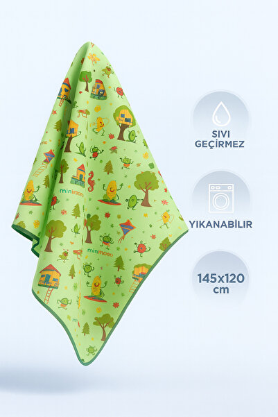 Minimono Mama Sandalyesi Ve Aktivite Örtüsü - Kaydırmaz Taban - Su Itici Yüzey - Yıkanabilir - 145x120cm