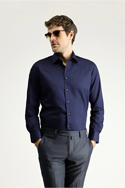Kiğılı Long Sleeve Slim Fit Slim Fit Classic Cotton Shirt