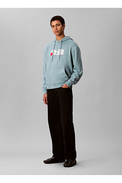 Calvin Klein Jeans Kapüşon Yaka Mavi Erkek Sweatshırt LV04RD258GCJQ LS EU 350...