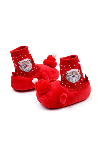 BebeNou Ghetuțe Moș Crăciun cu șosetă - Roșu MBBMB3121-1-CD