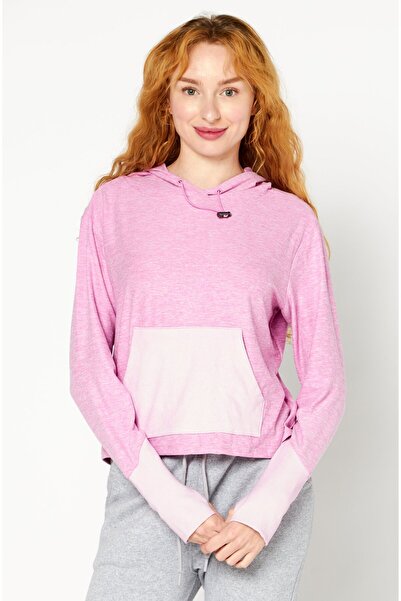 Nine West Women Brand Logo Long Sleeves Hoodie, Pink