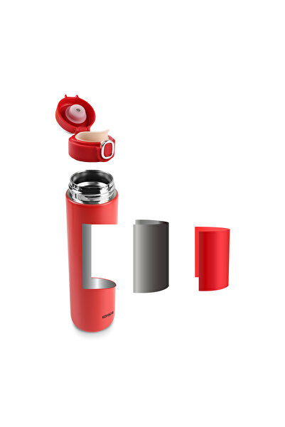 Karaca Etro Leakproof Steel Digital Thermos 480 ml Red