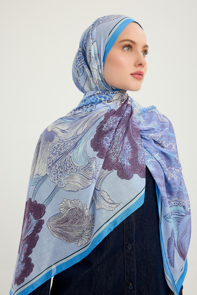 ipekistanbul Efilia Patterned Shawl - Mercan Garden - Lilac