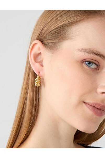 Jimmy Key أقراط دائرية ذهبية اللون على شكل كرة متعددة