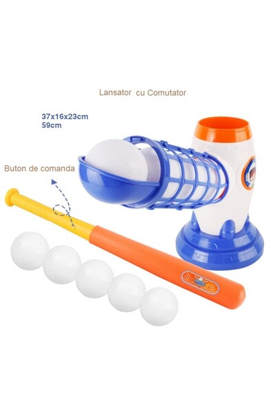 Stef's Cat Interactive Baseball Game, Flippy Launcher, Includes Bat and 5 Balls, Multicolor