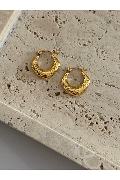 FIERA JEWELRY Etnik Gold Altın Kaplama Çelik Kadın Küpe